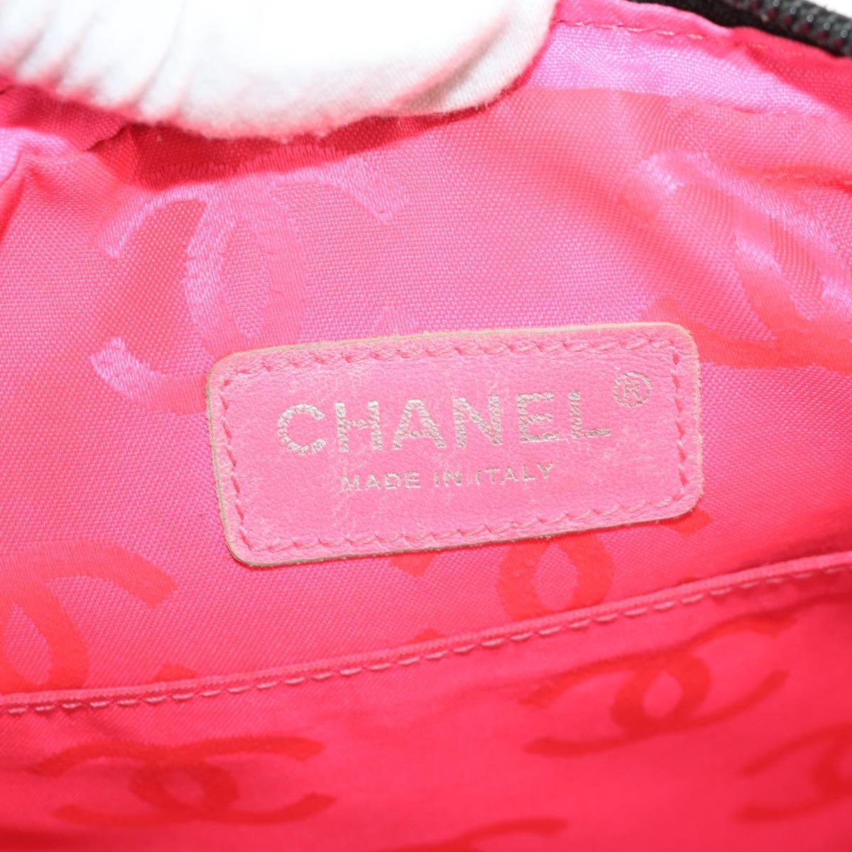 CHANEL Cambon Line Shoulder Bag Leather Black Silver CC Auth mr1637A