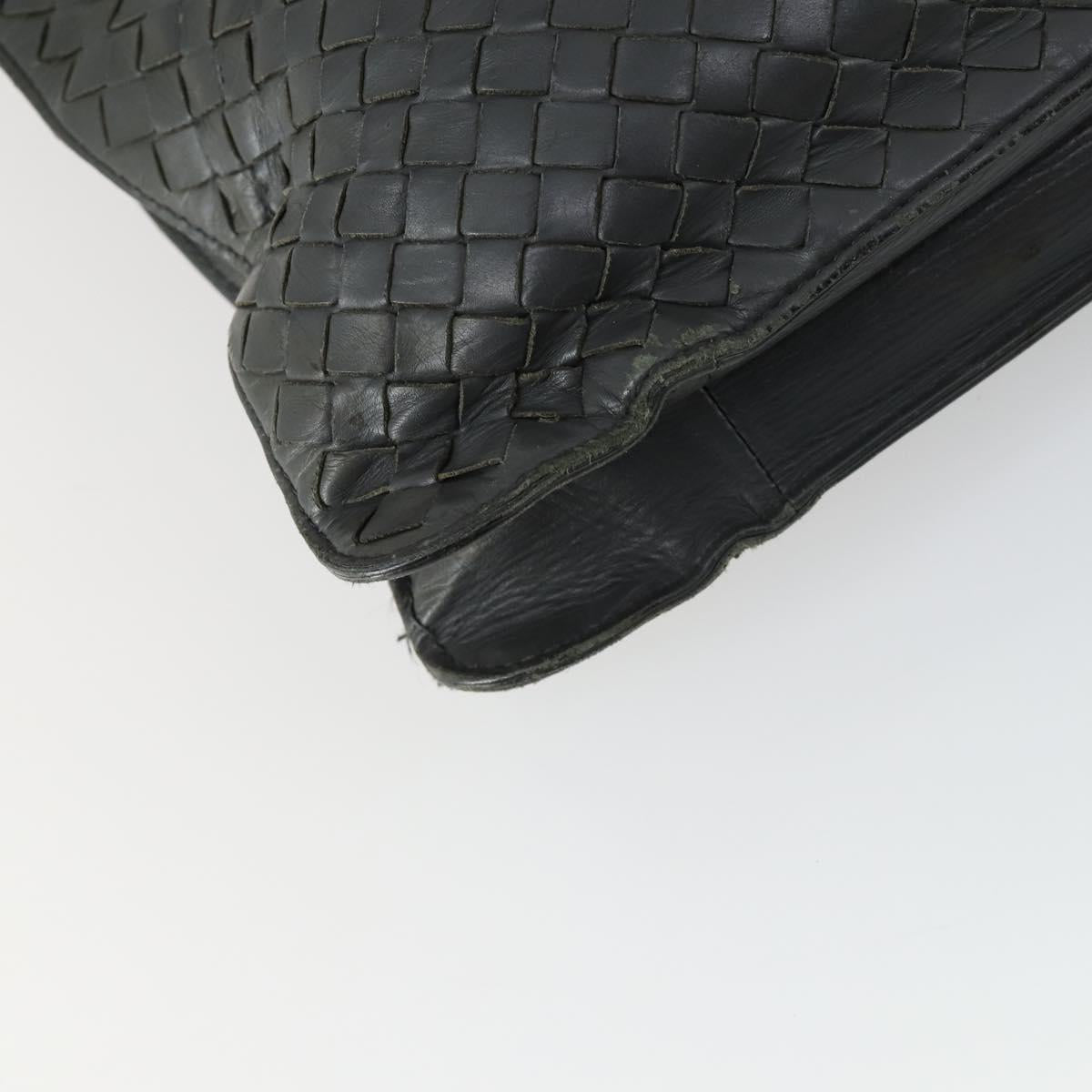 BOTTEGA VENETA INTRECCIATO Hand Bag Leather 2way Gray Auth mr1639