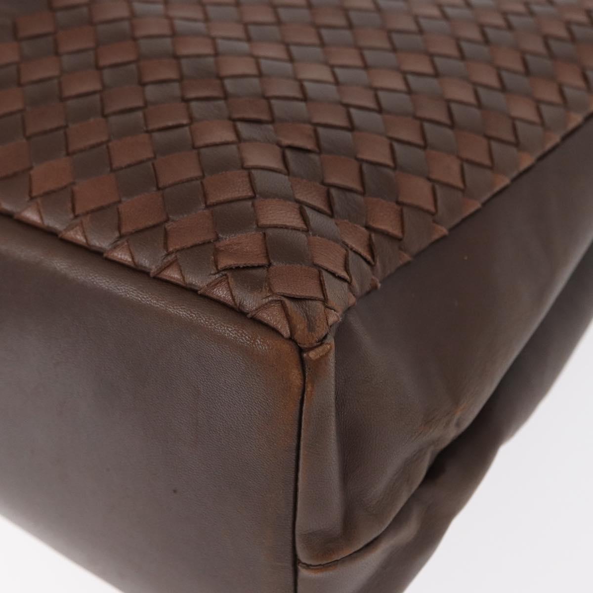 BOTTEGA VENETA INTRECCIATO Tote Bag Leather Brown Auth mr1640
