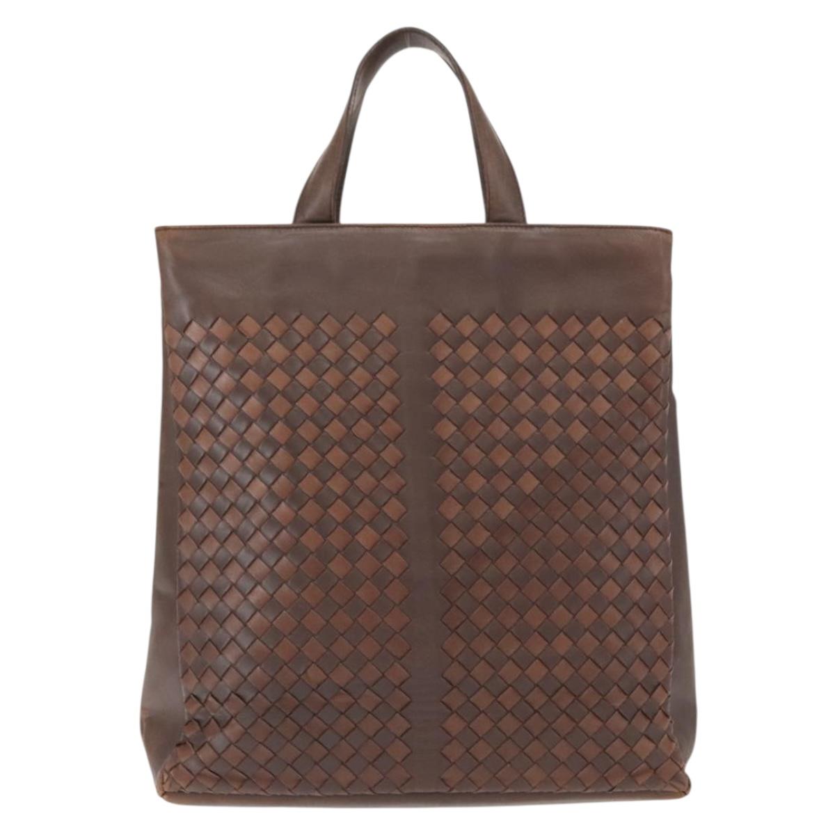 BOTTEGA VENETA INTRECCIATO Tote Bag Leather Brown Auth mr1640