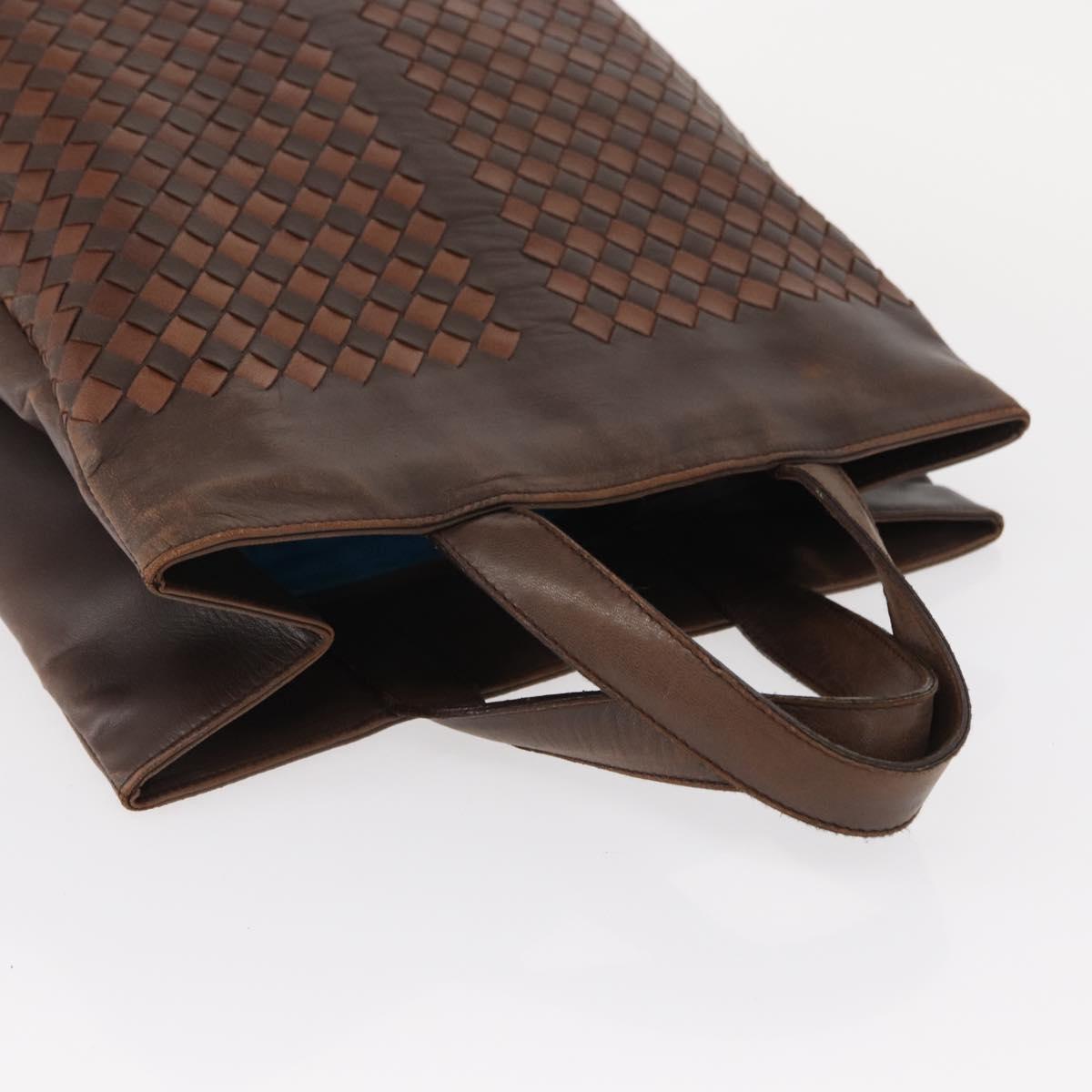 BOTTEGA VENETA INTRECCIATO Tote Bag Leather Brown Auth mr1640