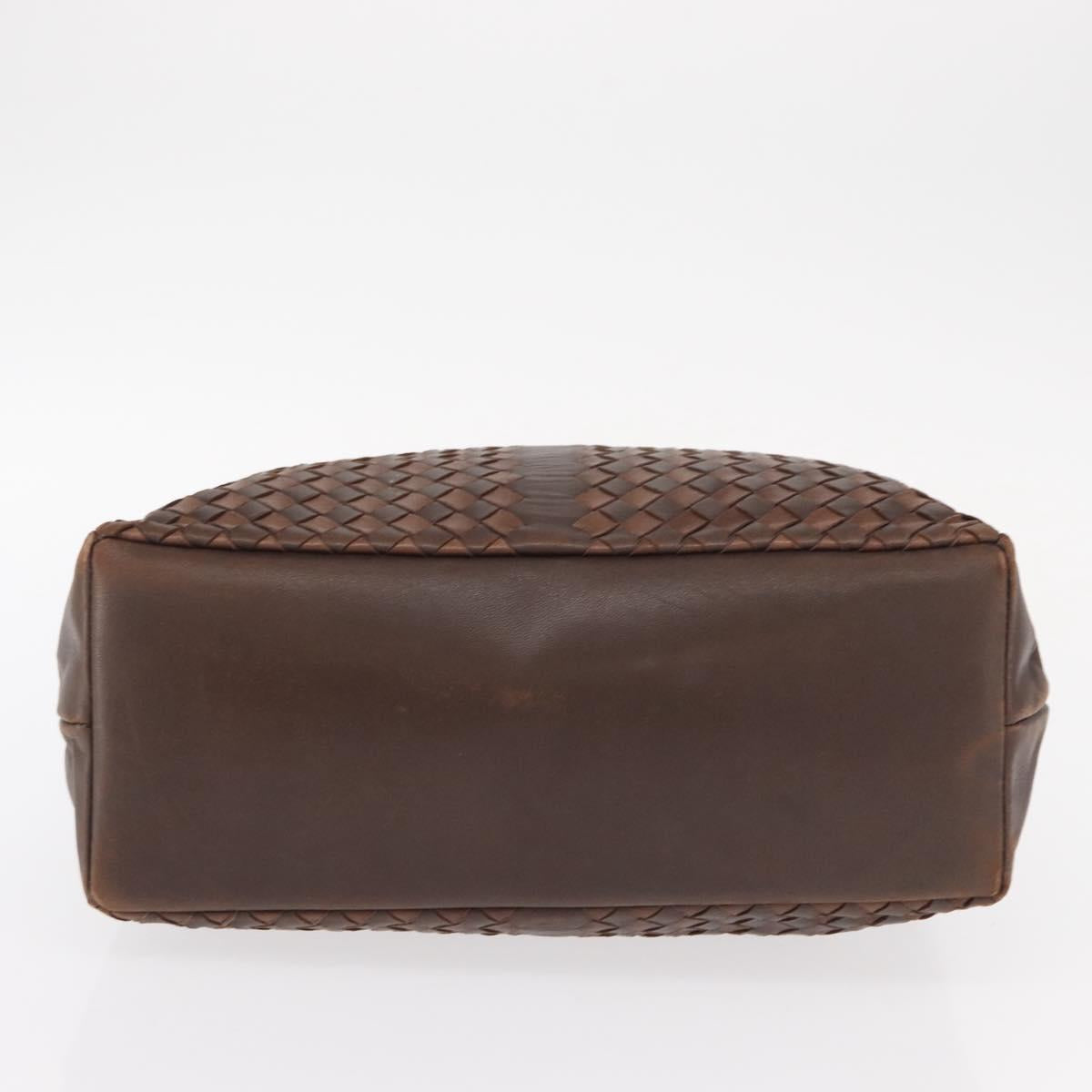 BOTTEGA VENETA INTRECCIATO Tote Bag Leather Brown Auth mr1640