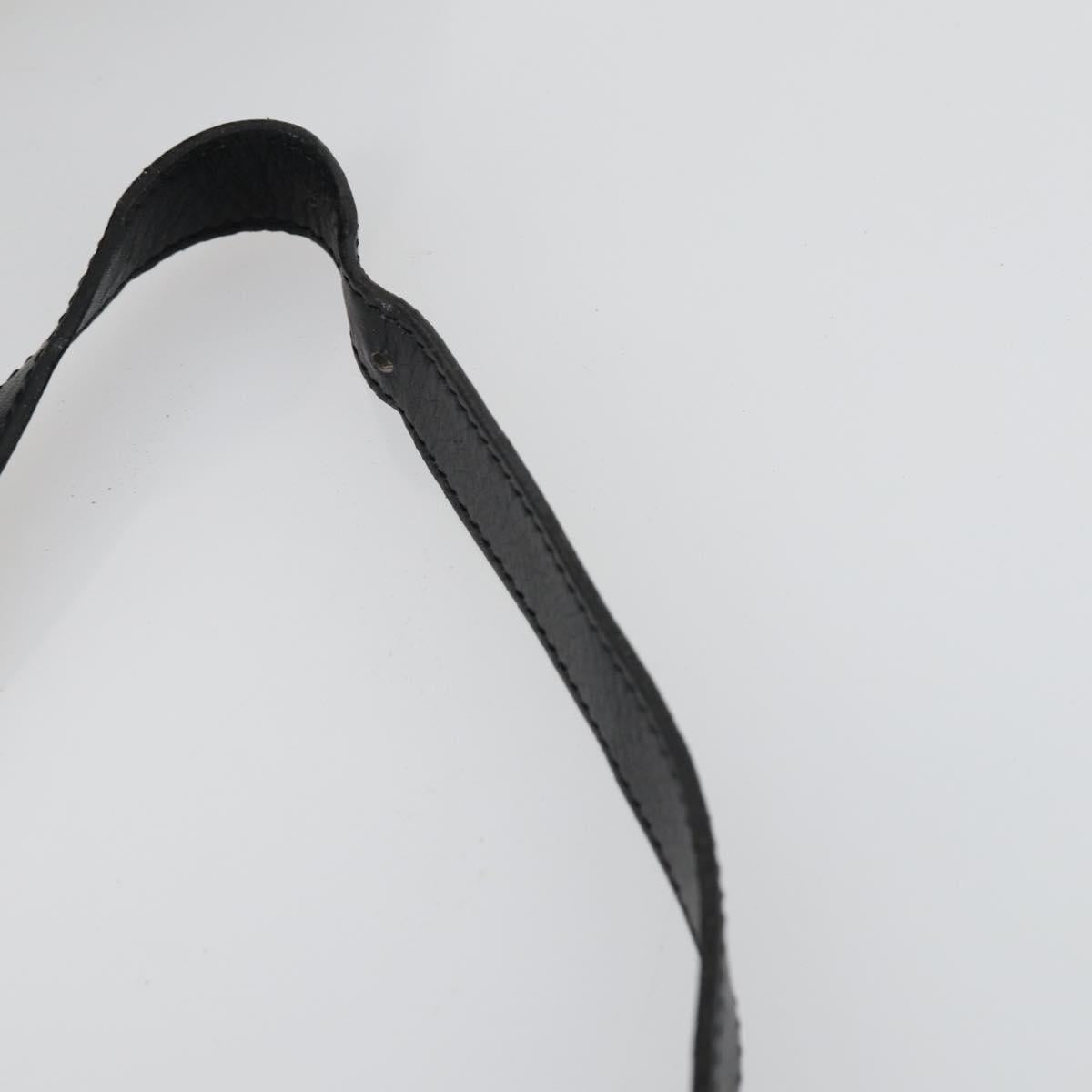 CELINE Shoulder Bag Leather Black Gold Auth mr1642