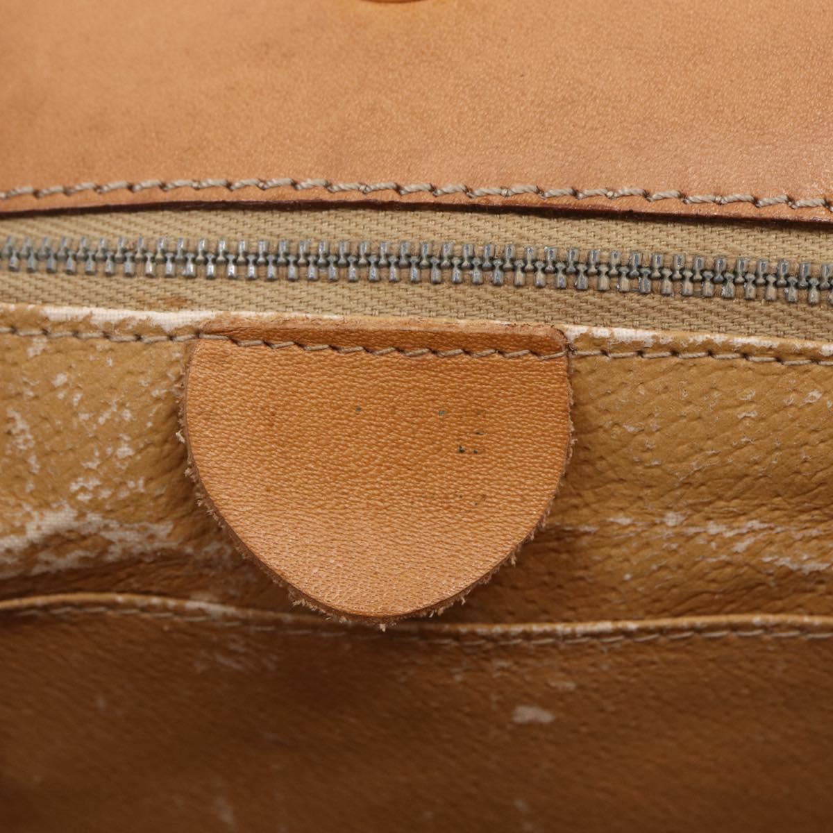 CELINE Macadam Canvas Hand Bag PVC Beige Gold Auth mr1651