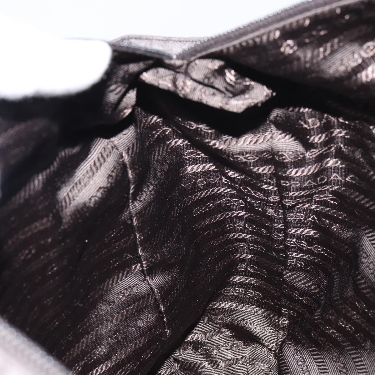 PRADA Tote Bag Nylon Gray Silver Auth mr1678