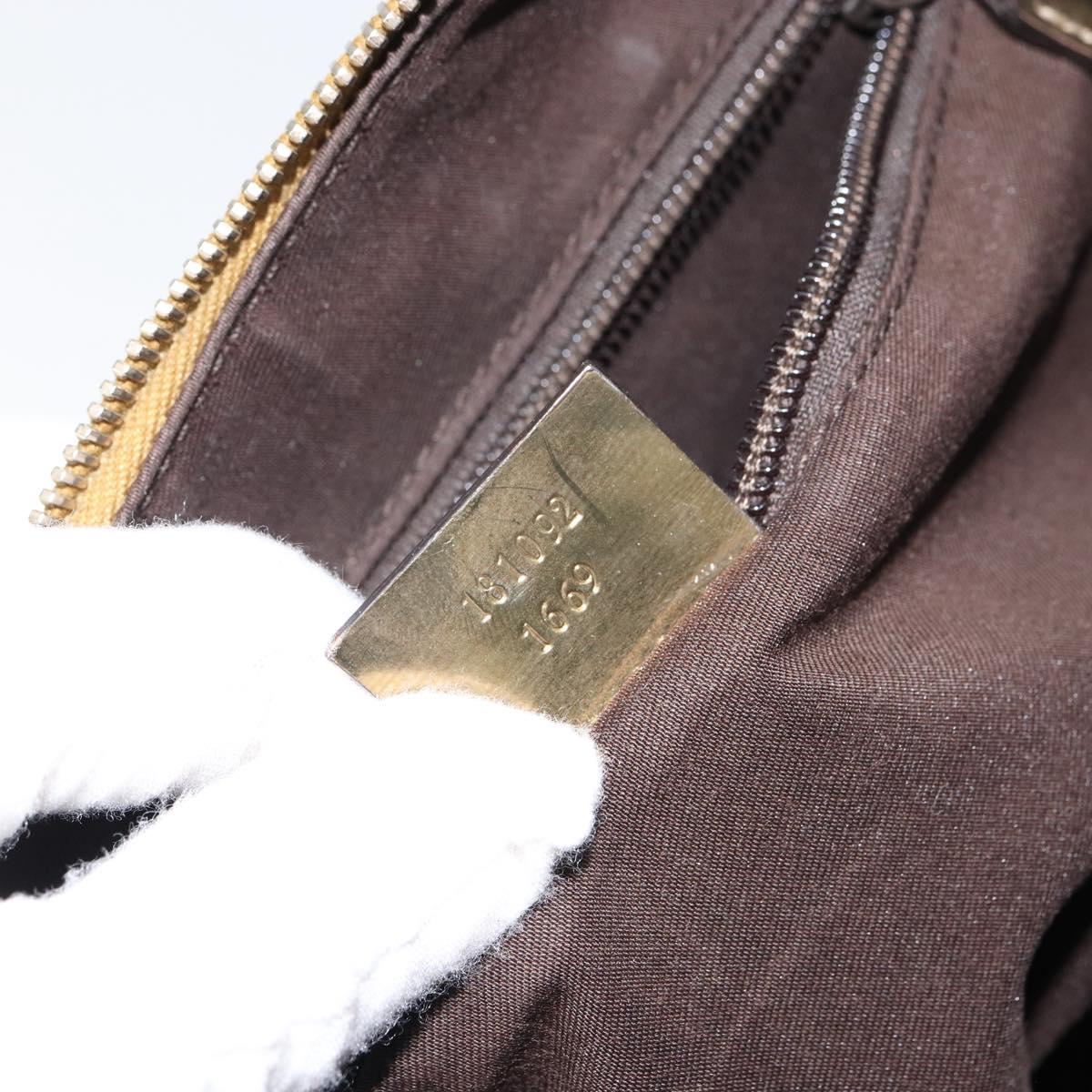GUCCI GG Canvas Sherry Line Shoulder Bag Beige Gold 181092 Auth mr1685