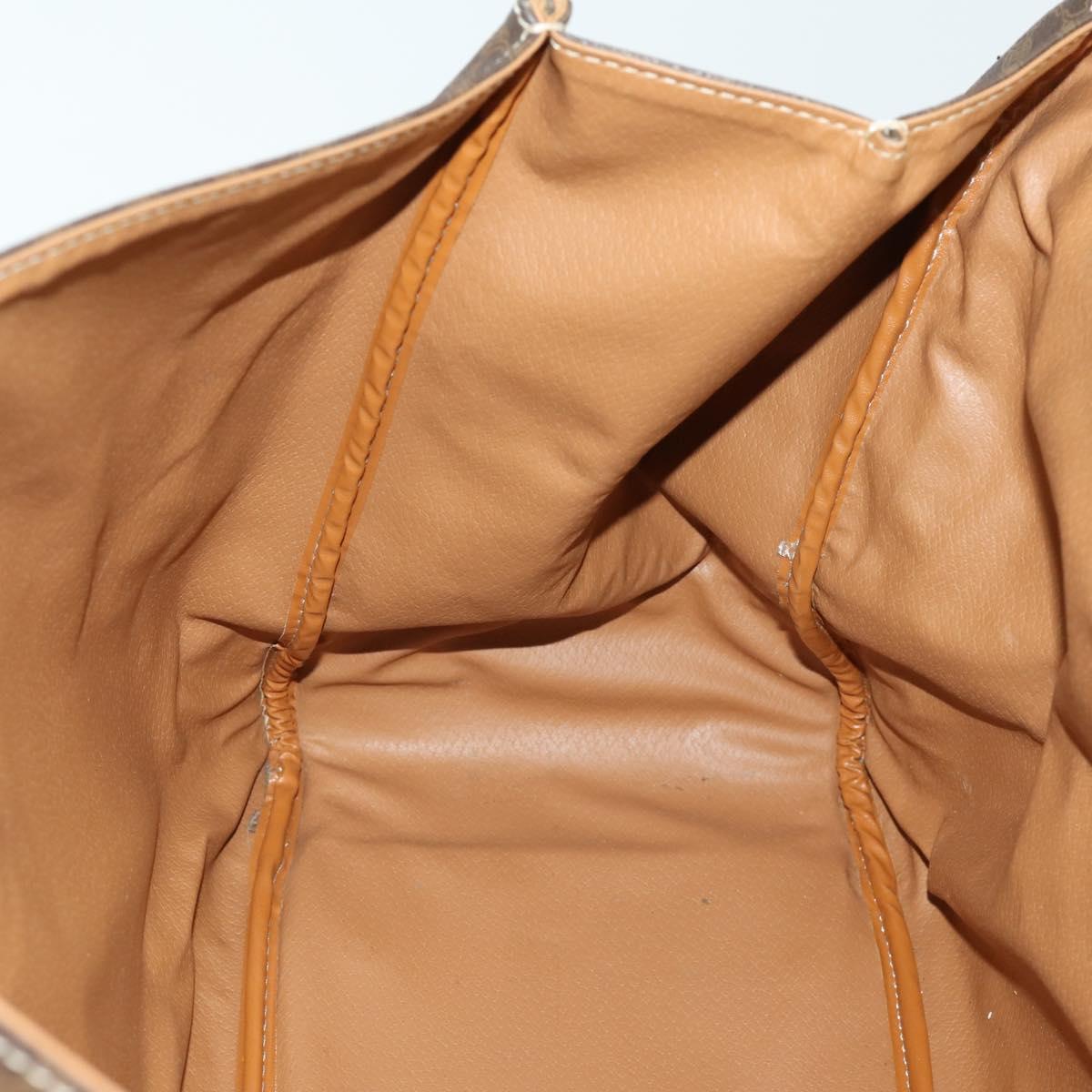 CELINE Macadam Canvas Hand Bag PVC Leather Brown Gold Auth mr1691