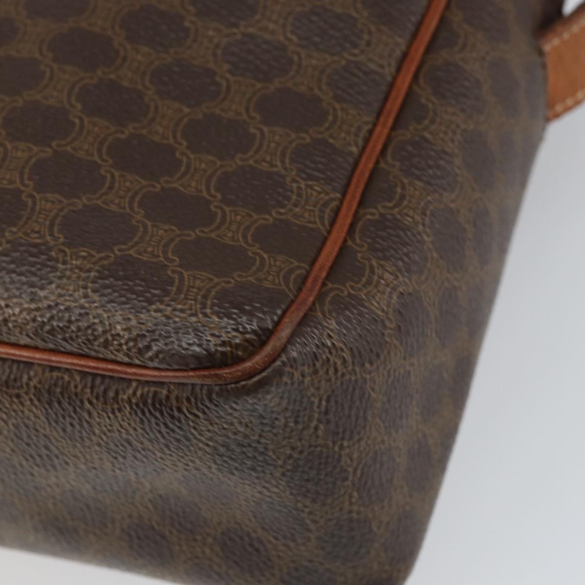 CELINE Macadam Canvas Shoulder Bag PVC Leather Brown Gold Auth mr1695