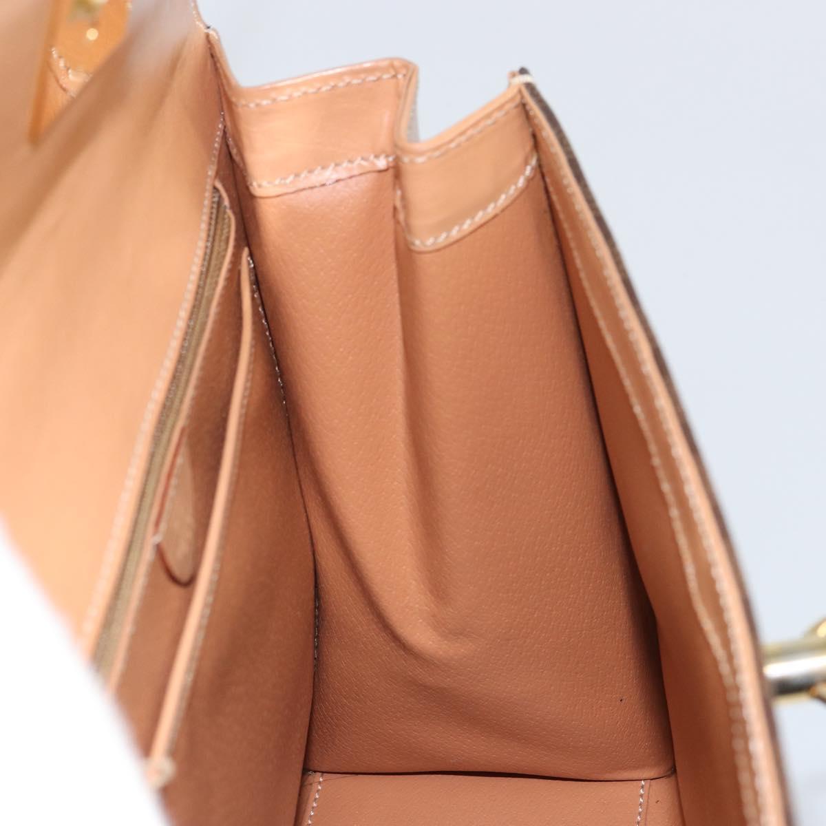 CELINE Macadam Canvas Hand Bag PVC Leather Brown Gold Auth mr1708A
