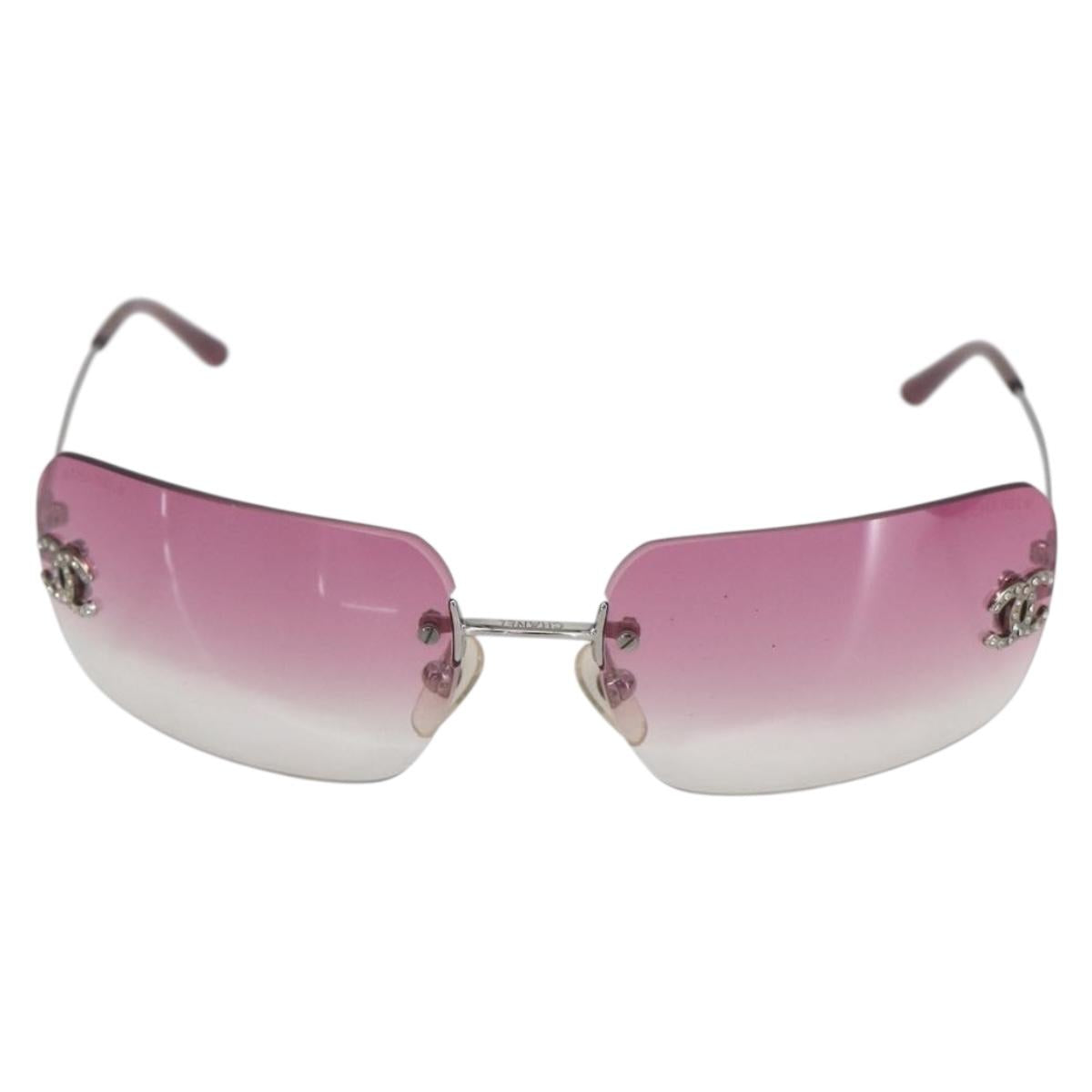 CHANEL Sunglasses plastic Pink 4017-D CC Auth mr1714V