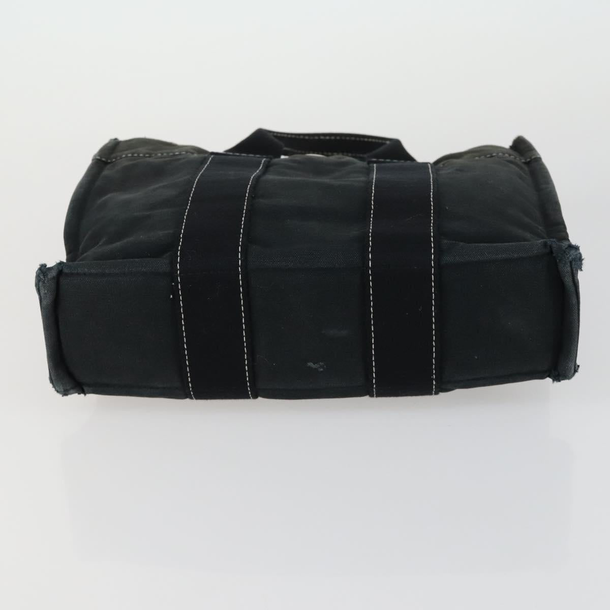 HERMES Her Line Fourre Tout Hand Bag Canvas 5 Set Black Navy gray Auth mr1716