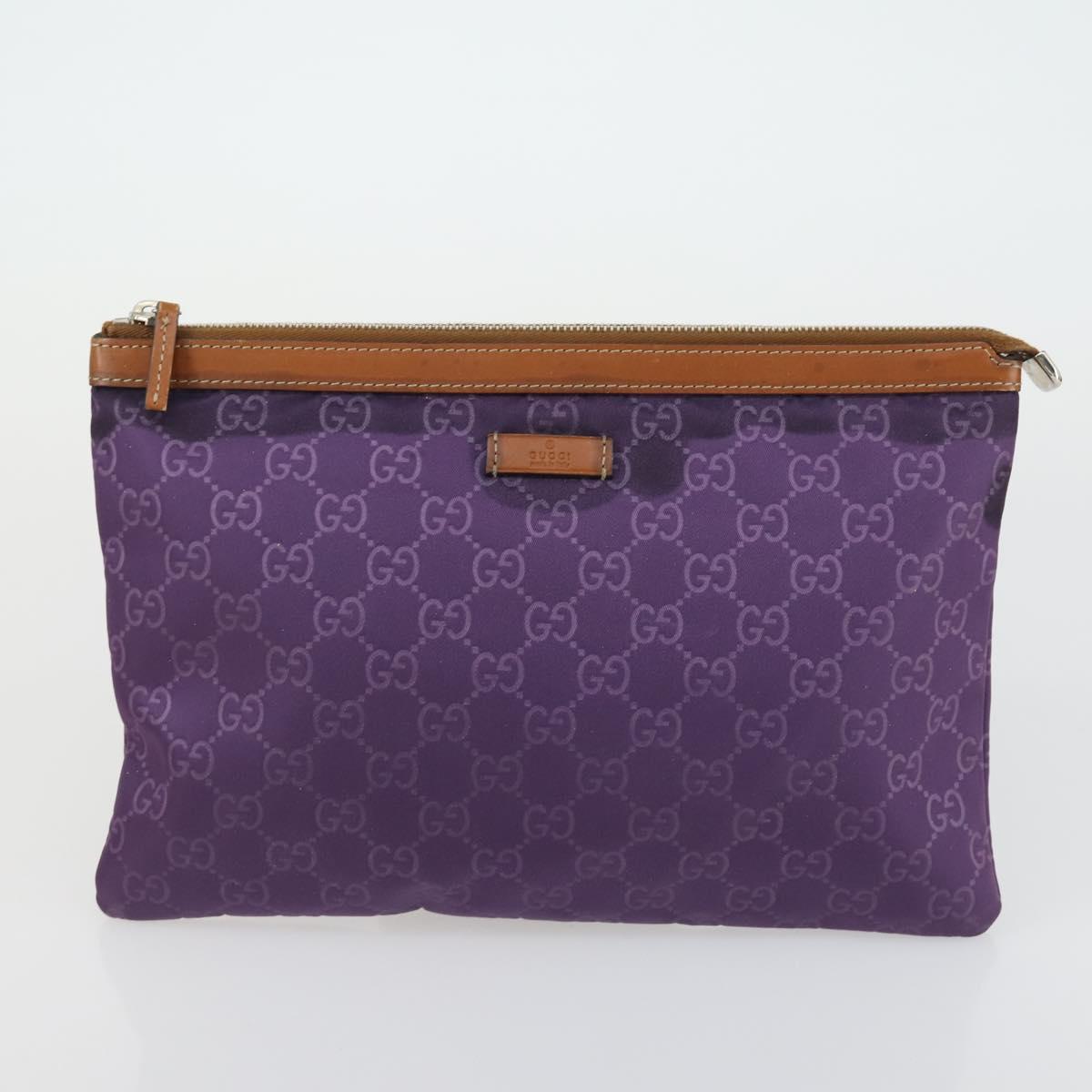 GUCCI GG Supreme Web Sherry Line Bag PVC Nylon 4 Set Beige Navy Auth mr1719