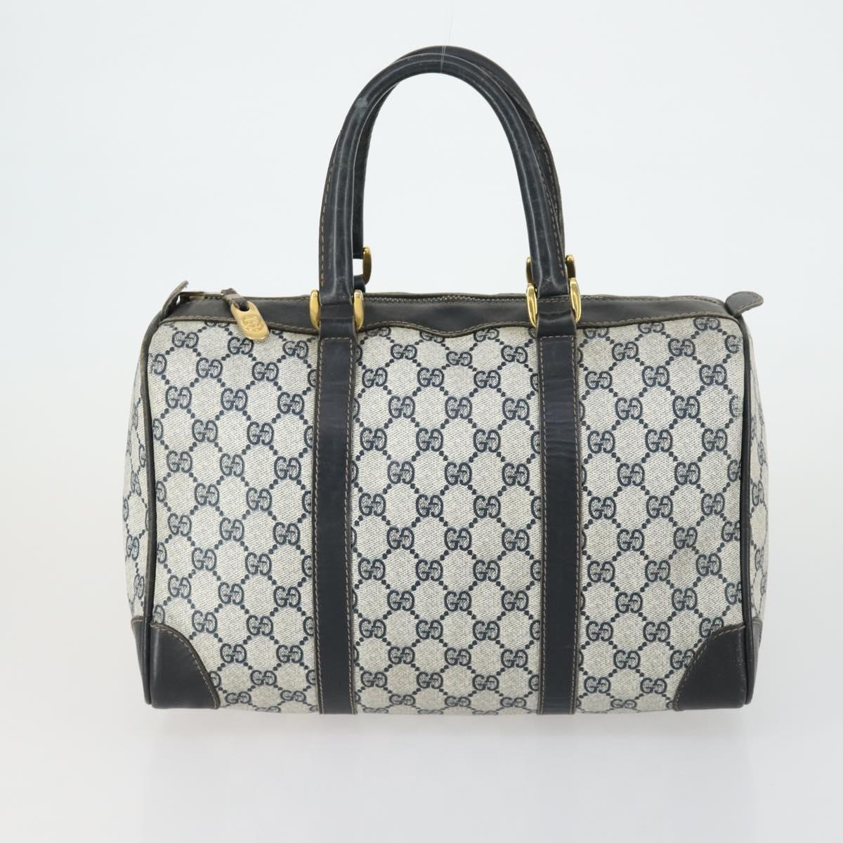 GUCCI GG Supreme Web Sherry Line Bag PVC Nylon 4 Set Beige Navy Auth mr1719