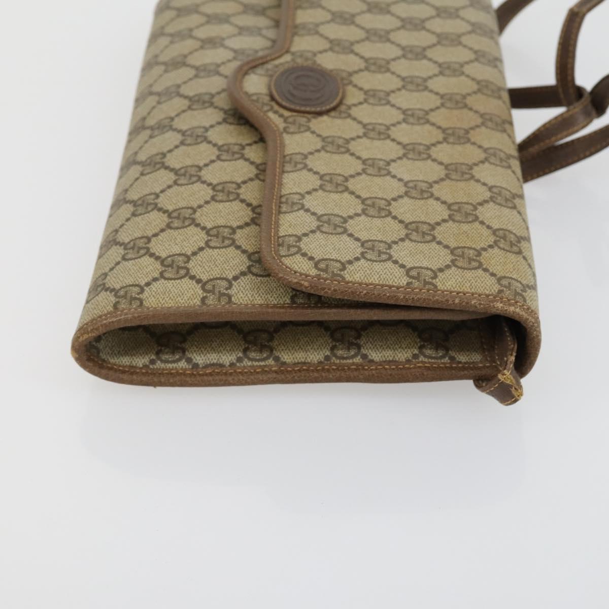 GUCCI GG Supreme Web Sherry Line Bag PVC Nylon 4 Set Beige Navy Auth mr1719