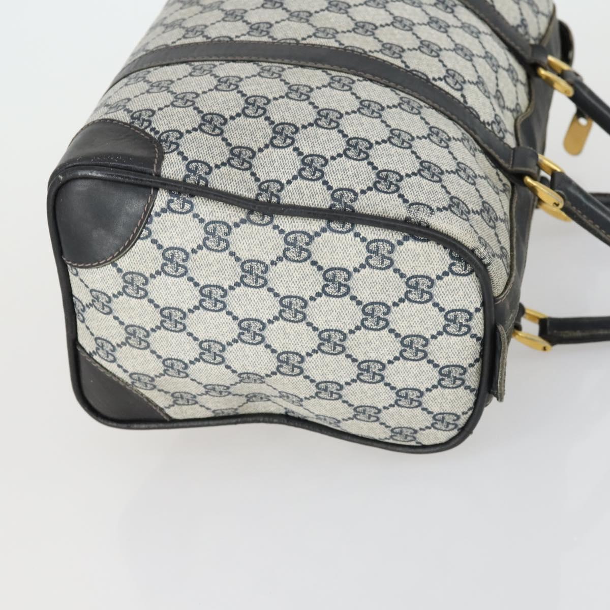 GUCCI GG Supreme Web Sherry Line Bag PVC Nylon 4 Set Beige Navy Auth mr1719