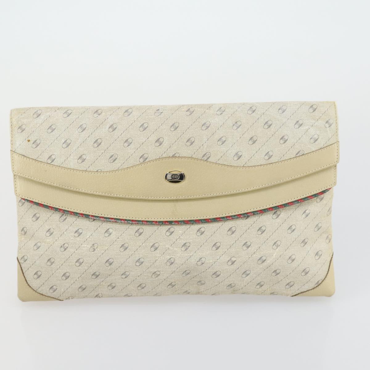 GUCCI GG Supreme Web Sherry Line Bag PVC Nylon 4 Set Beige Navy Auth mr1719