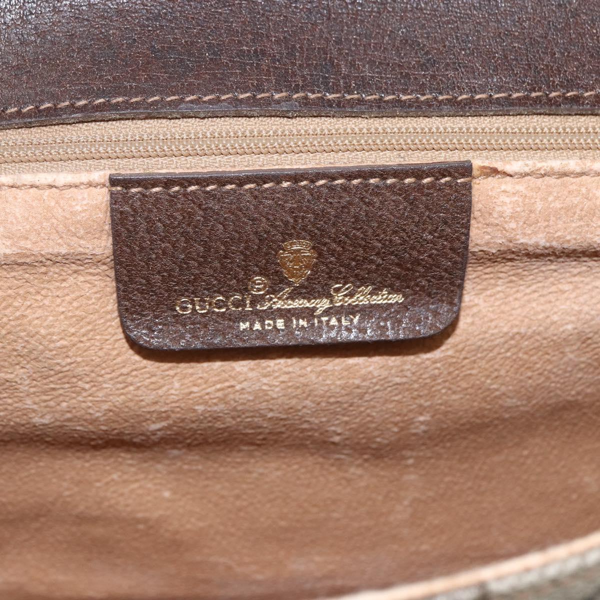 GUCCI GG Supreme Shoulder Bag PVC Beige Gold 904 02 050 Auth mr1730