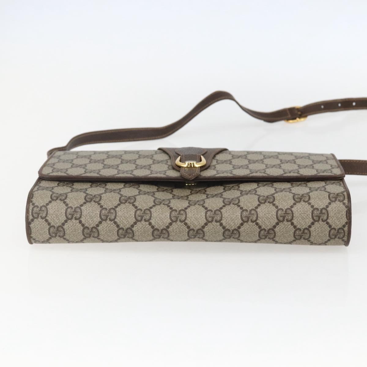 GUCCI GG Supreme Shoulder Bag PVC Beige Gold 904 02 050 Auth mr1730
