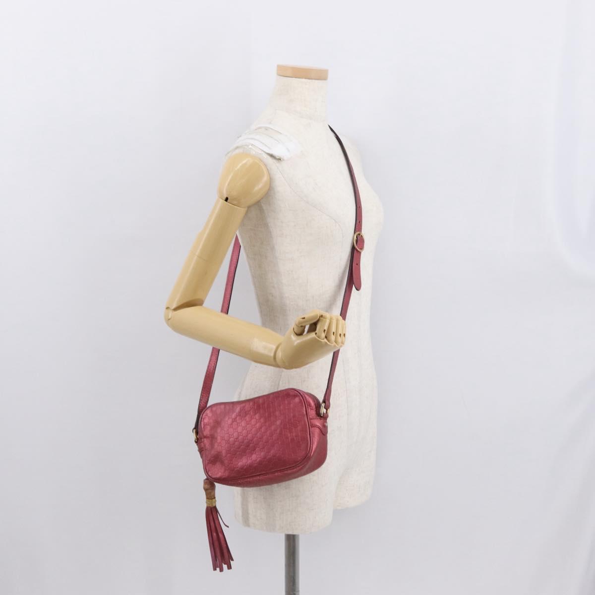 GUCCI Micro Guccissima Shoulder Bag Gold Cherry 309538 Auth mr1740