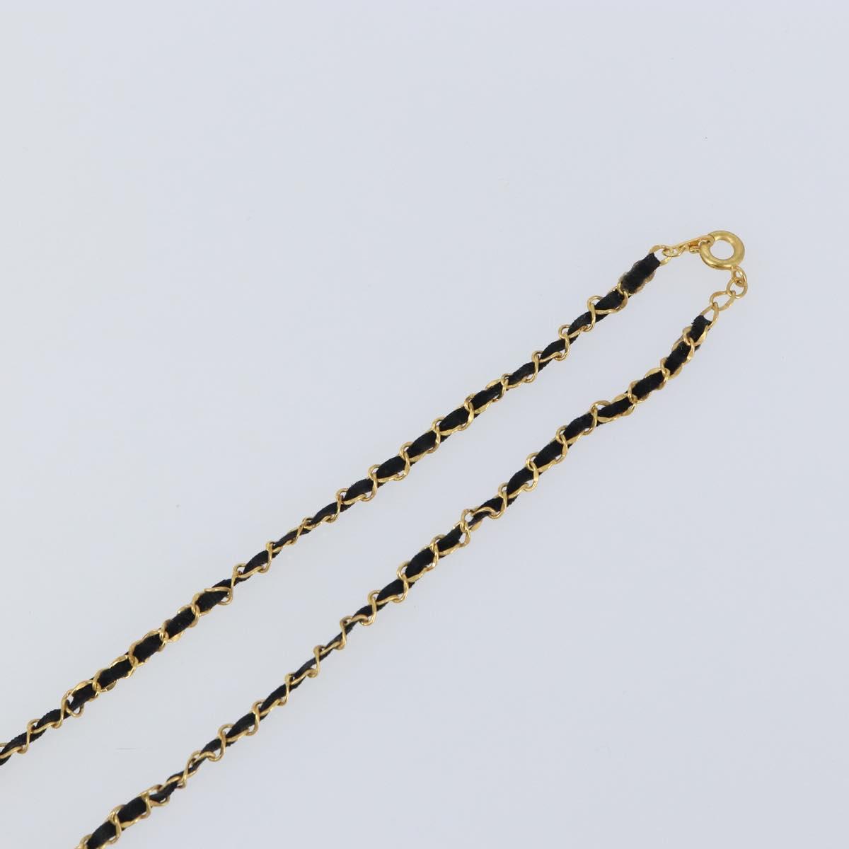 CHANEL Perfume Necklace metal Gold CC Auth mr1750