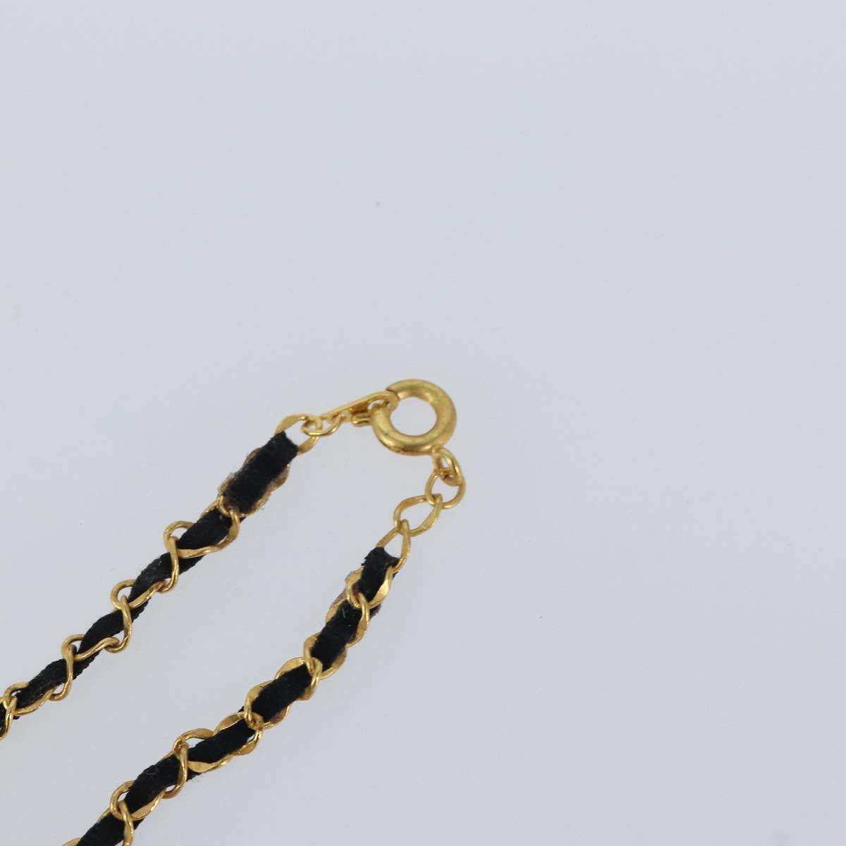 CHANEL Perfume Necklace metal Gold CC Auth mr1750