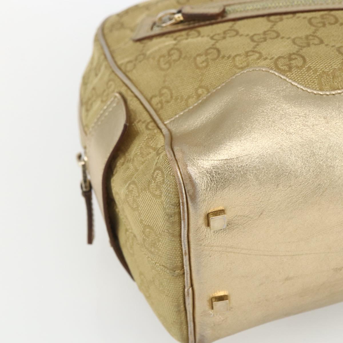 GUCCI GG Canvas Hand Bag Gold 002 1115 Auth mr1753