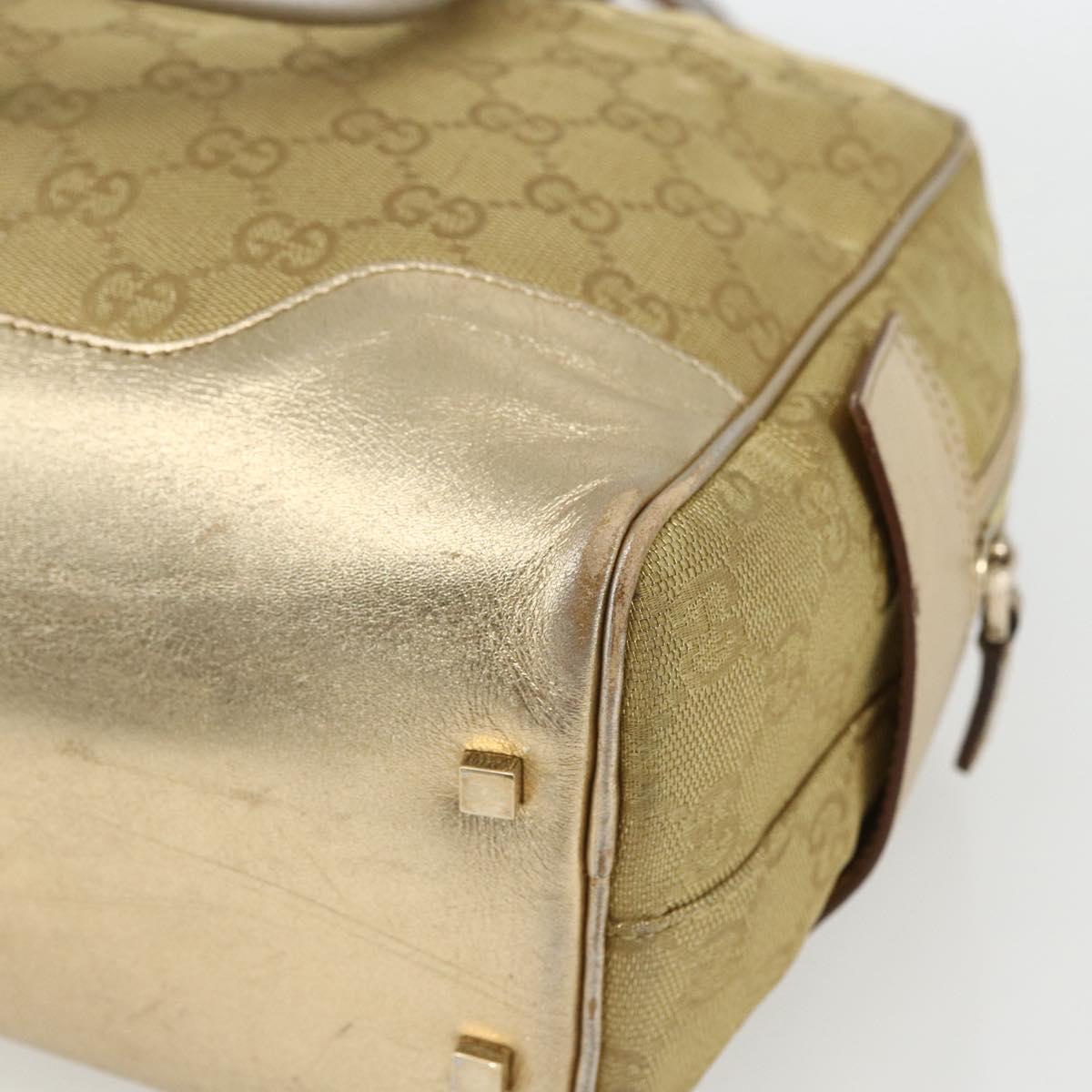 GUCCI GG Canvas Hand Bag Gold 002 1115 Auth mr1753