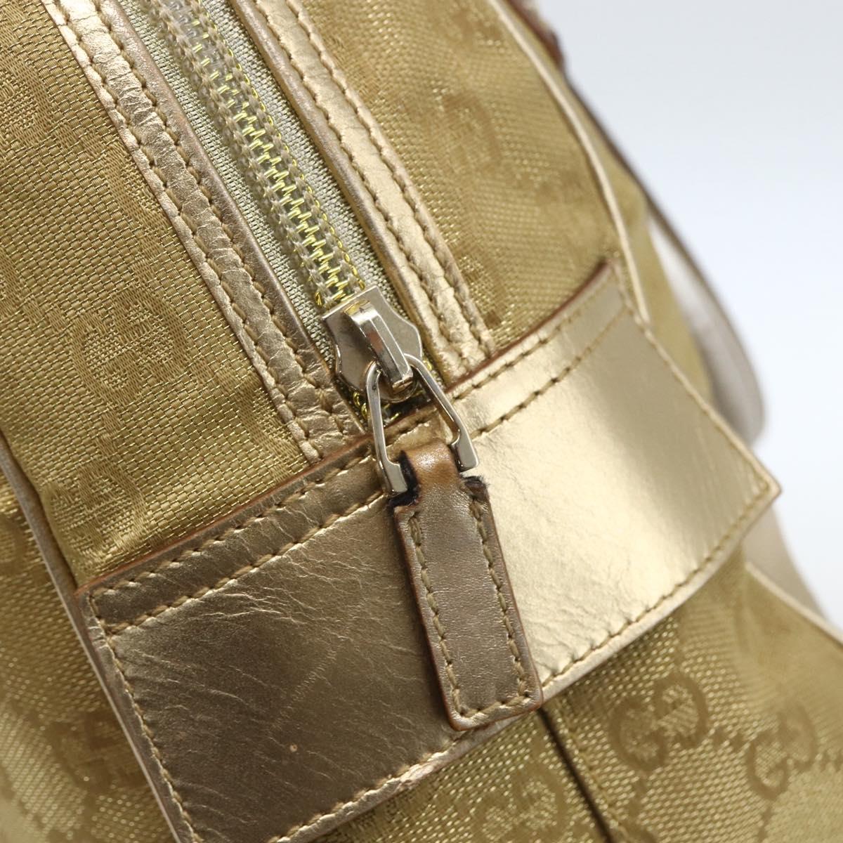 GUCCI GG Canvas Hand Bag Gold 002 1115 Auth mr1753