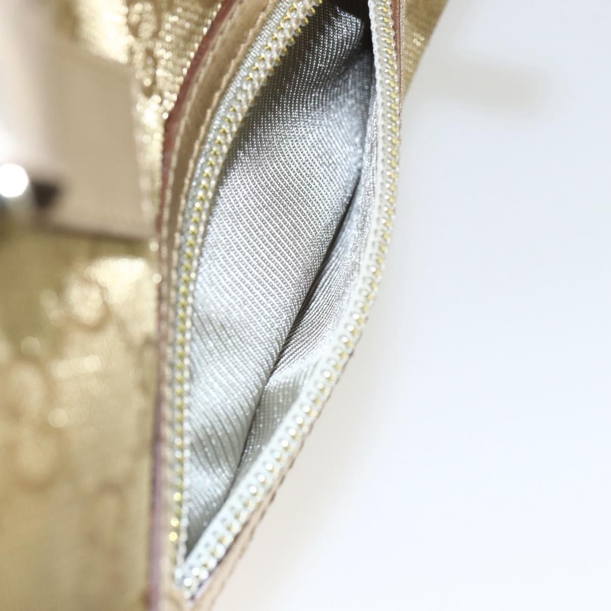 GUCCI GG Canvas Hand Bag Gold 002 1115 Auth mr1753