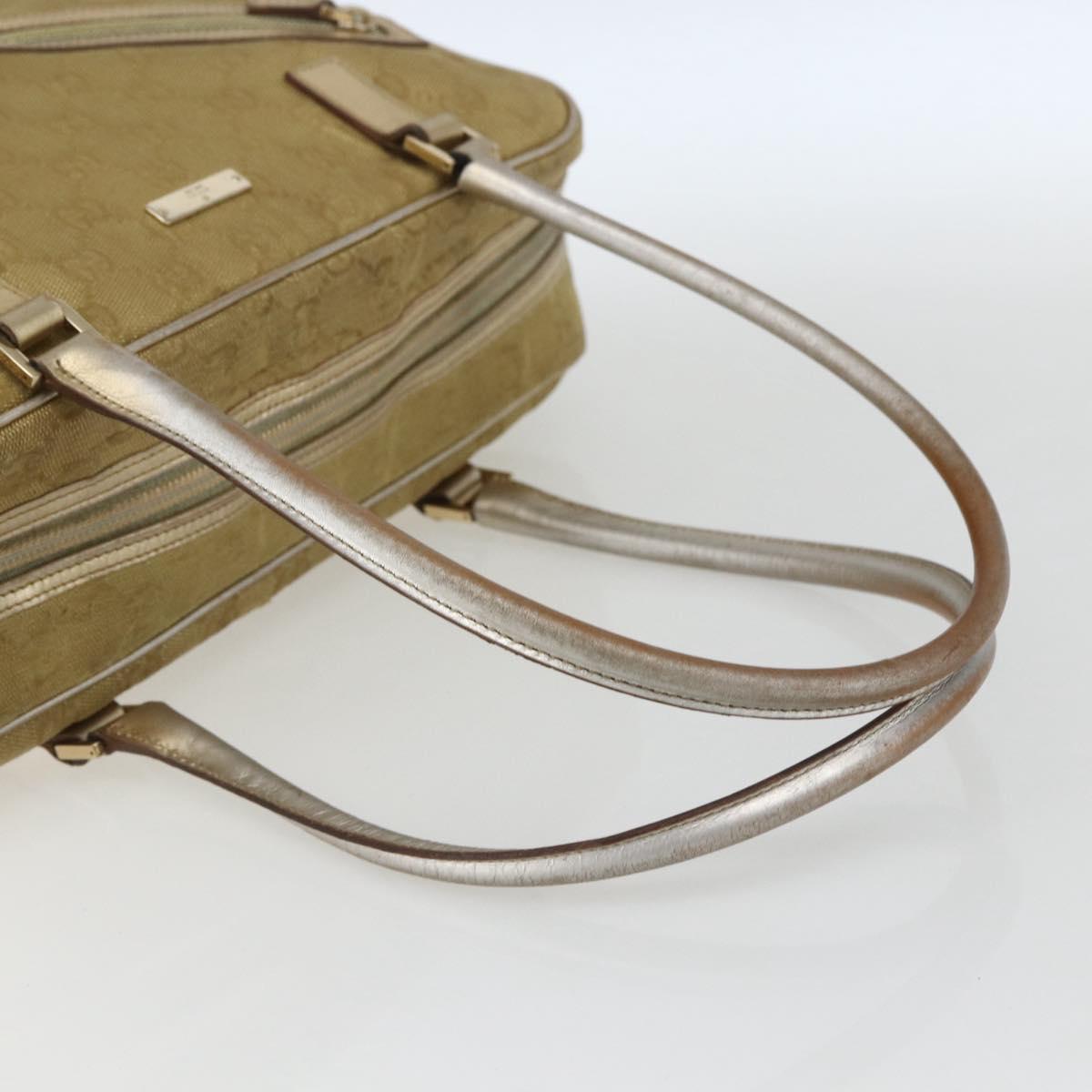 GUCCI GG Canvas Hand Bag Gold 002 1115 Auth mr1753
