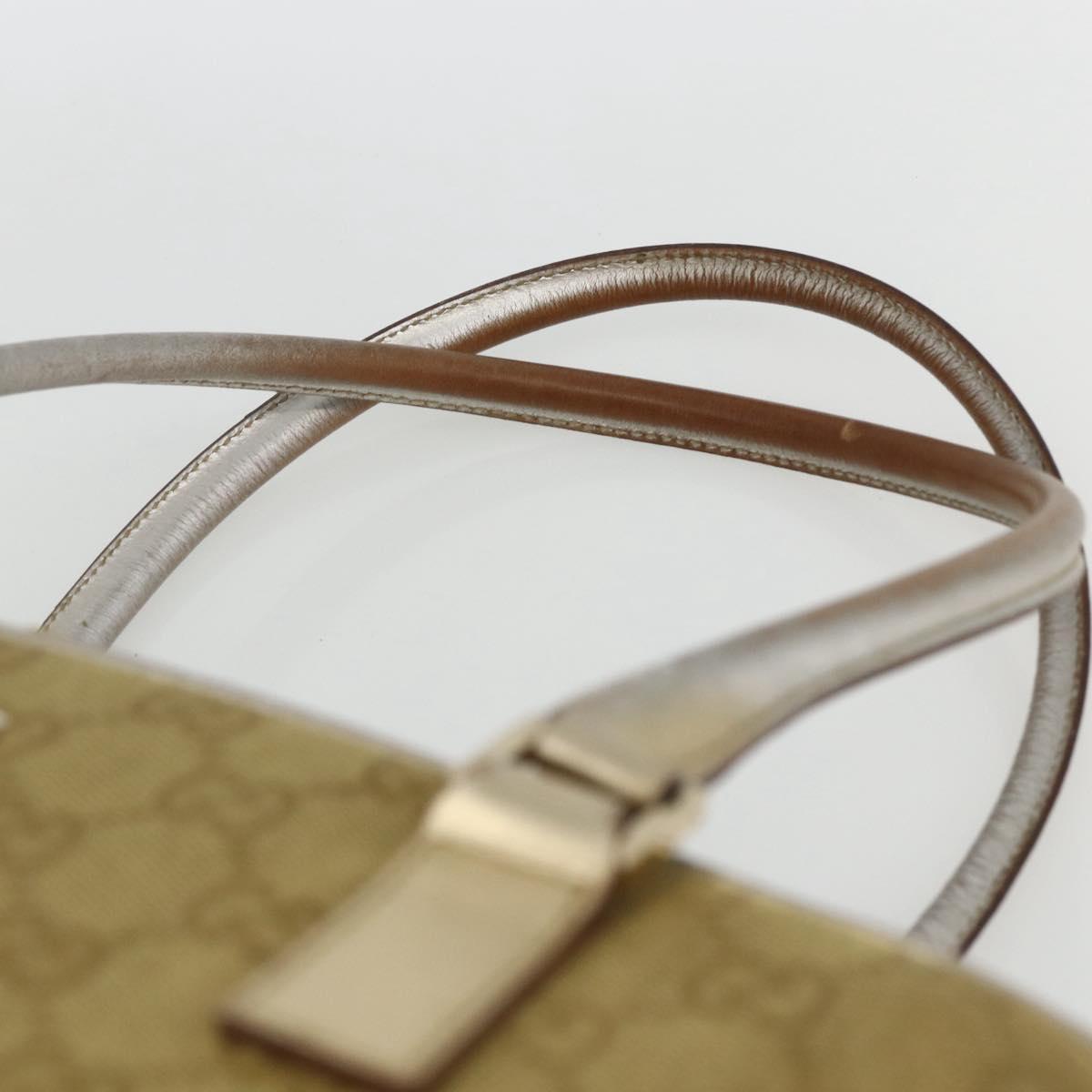 GUCCI GG Canvas Hand Bag Gold 002 1115 Auth mr1753