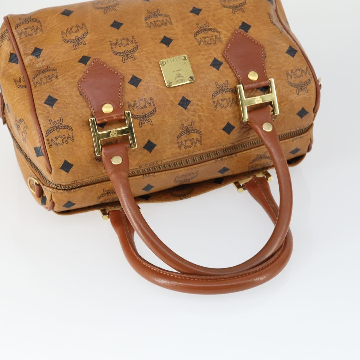 MCM Vicetos Logogram Shoulder Bag PVC Leather 4 Set Brown Black Auth mr1756