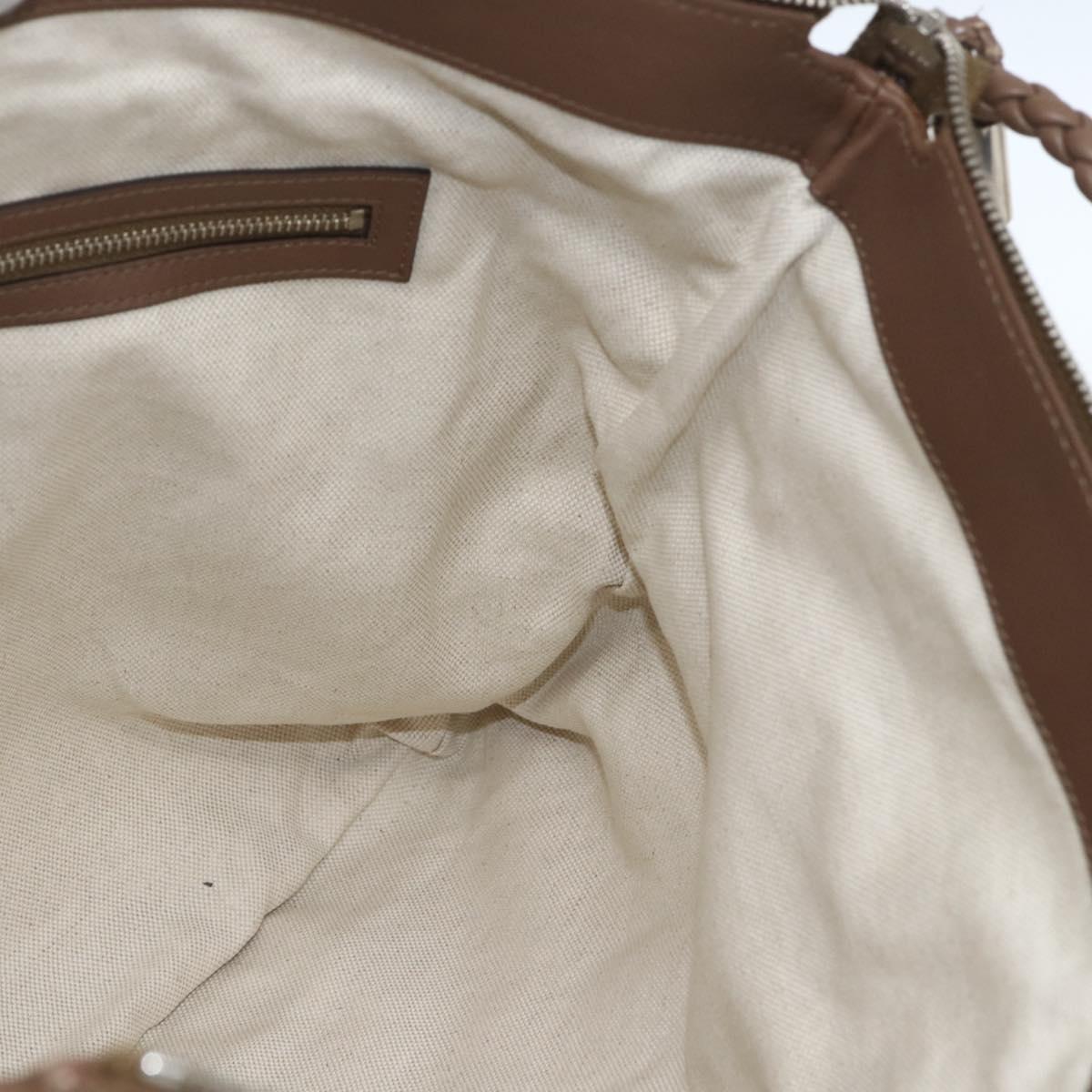 GUCCI Shoulder Bag Leather Brown Silver 268244 Auth mr1758