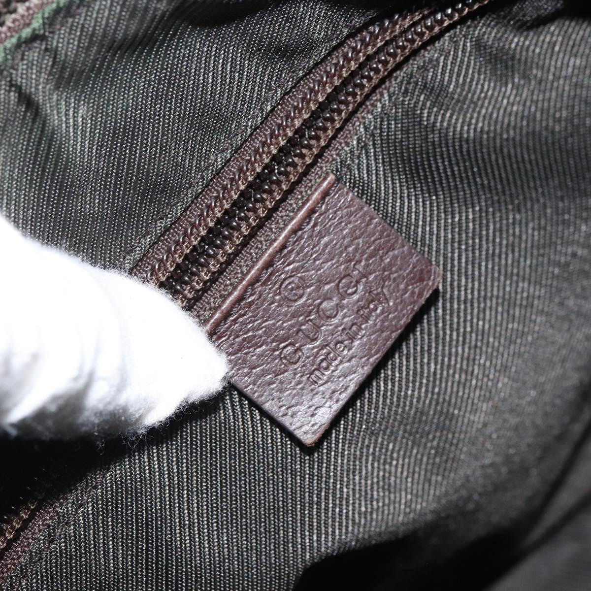 GUCCI GG Canvas Shoulder Bag Beige Silver 114272 Auth mr1759