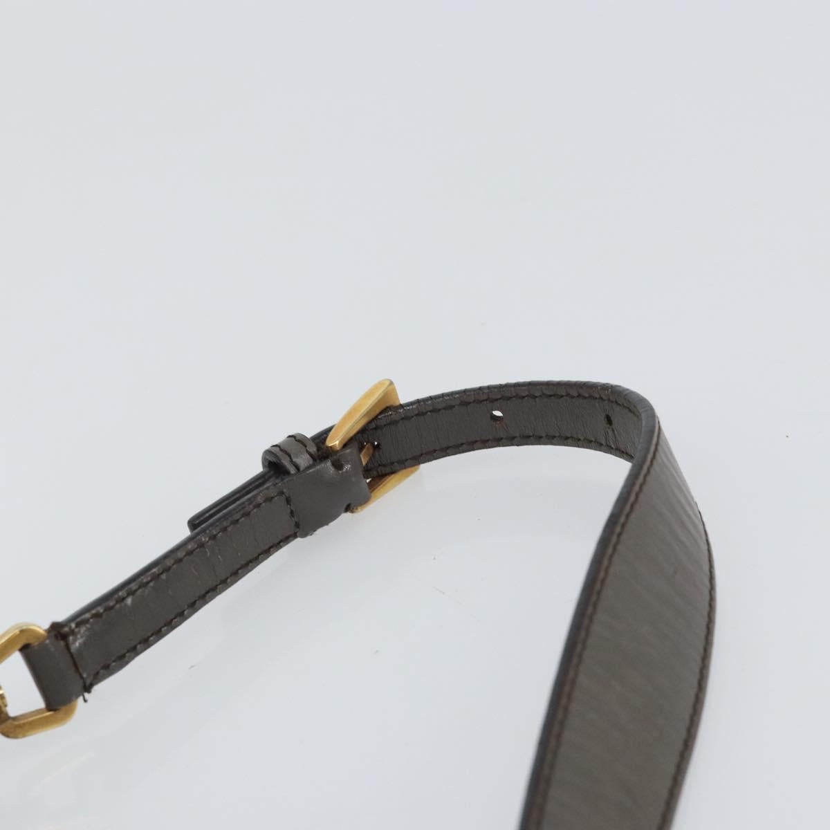 PRADA Hand Bag Nylon Leather Gold Brown Auth mr1761