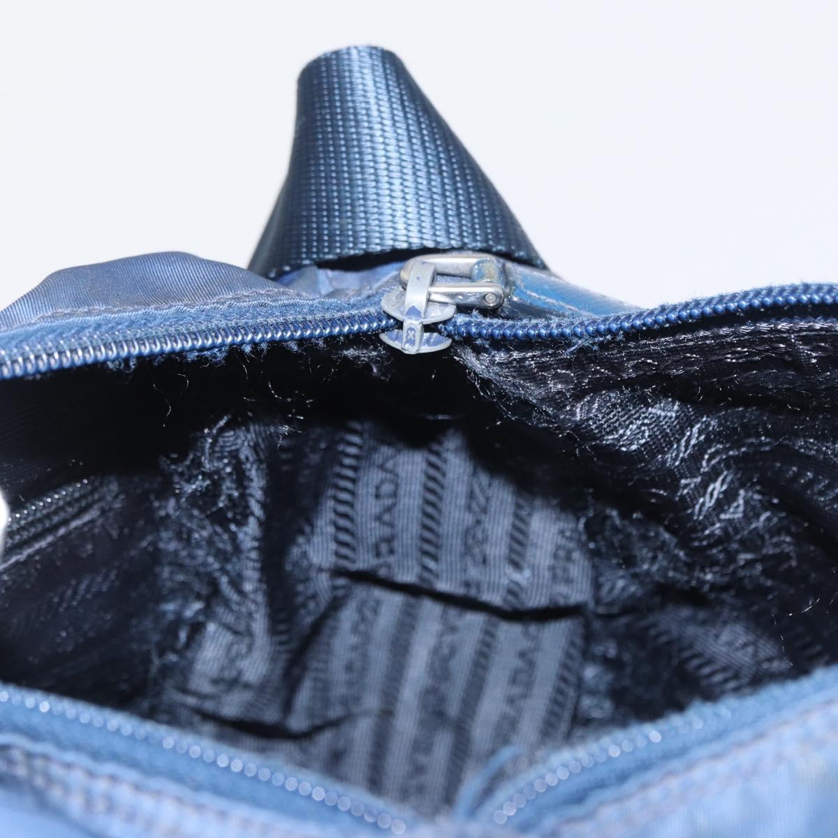 PRADA Shoulder Bag Nylon Navy Silver Auth mr1779