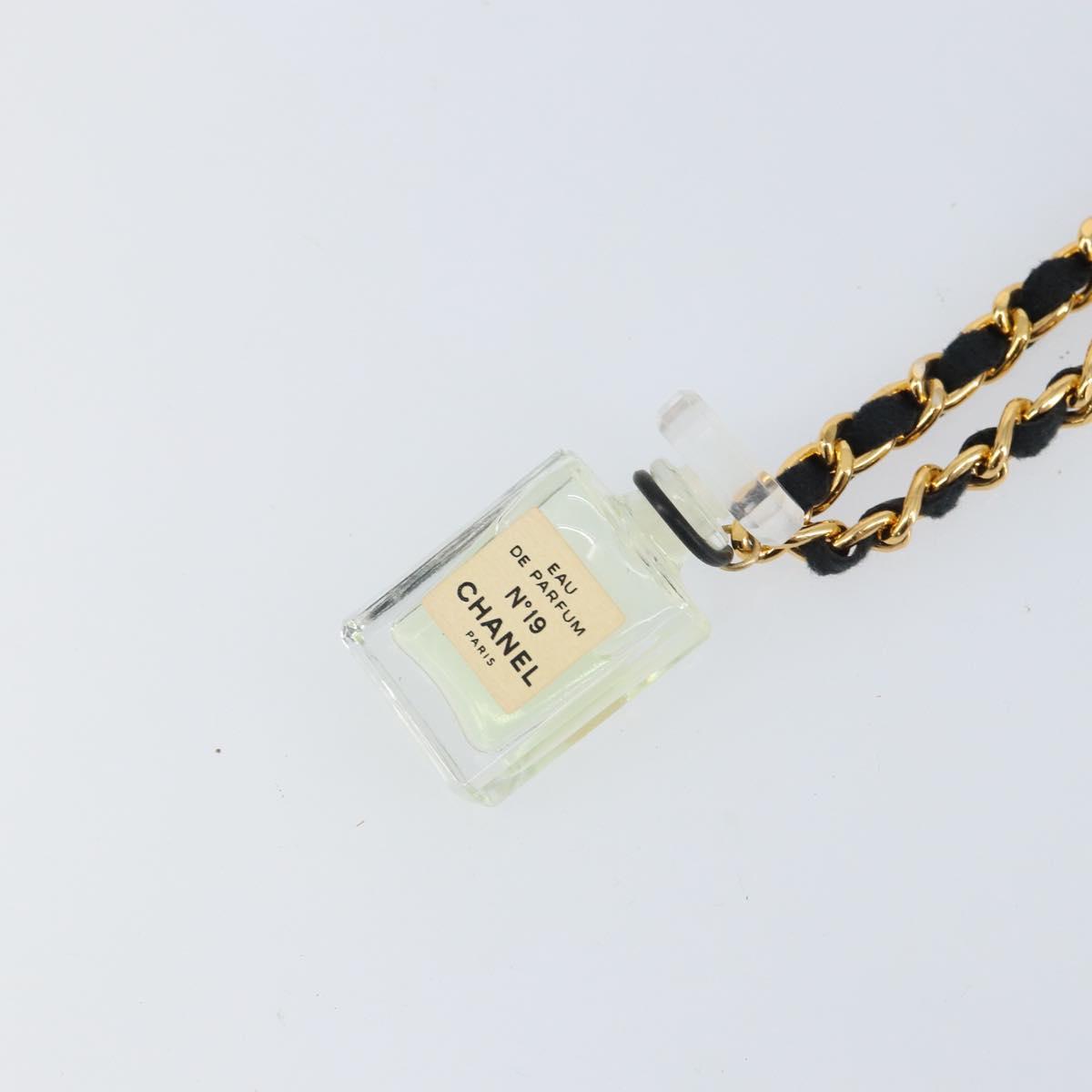 CHANEL Perfume Necklace metal Gold CC Auth mr1782