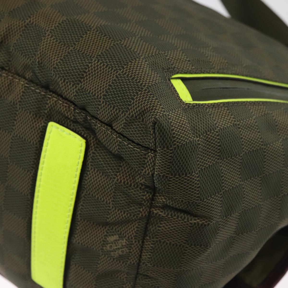 LOUIS VUITTON Damier Challenge Nylon Messenger bag Bag Khaki N41239 Auth mr1791