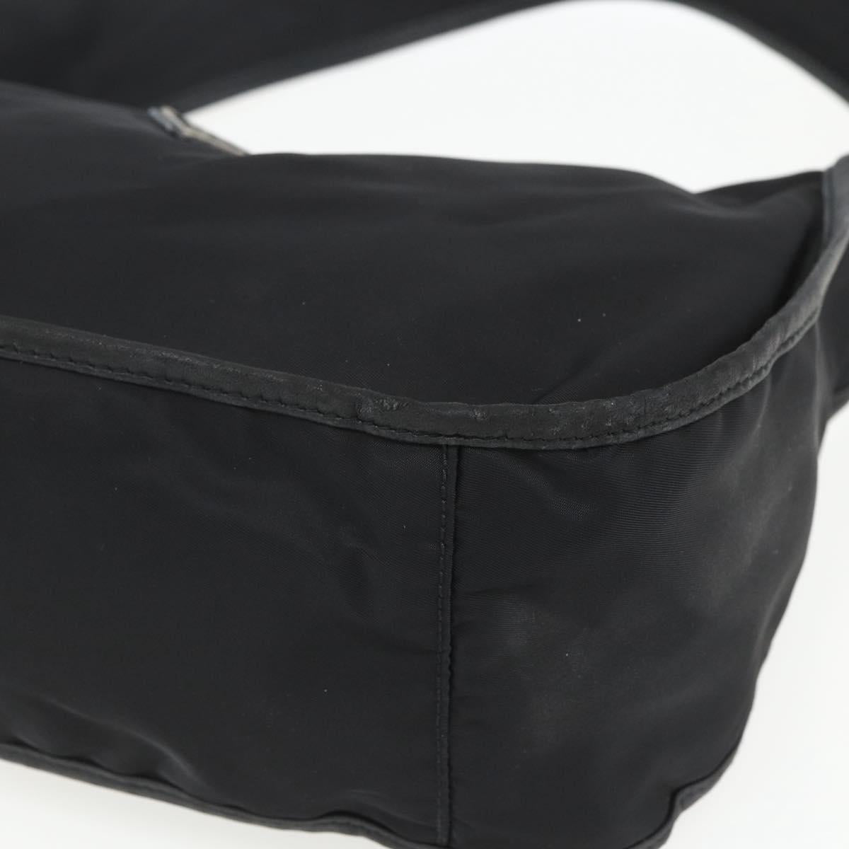 PRADA Accessory Pouch Nylon Black Silver Auth mr1799