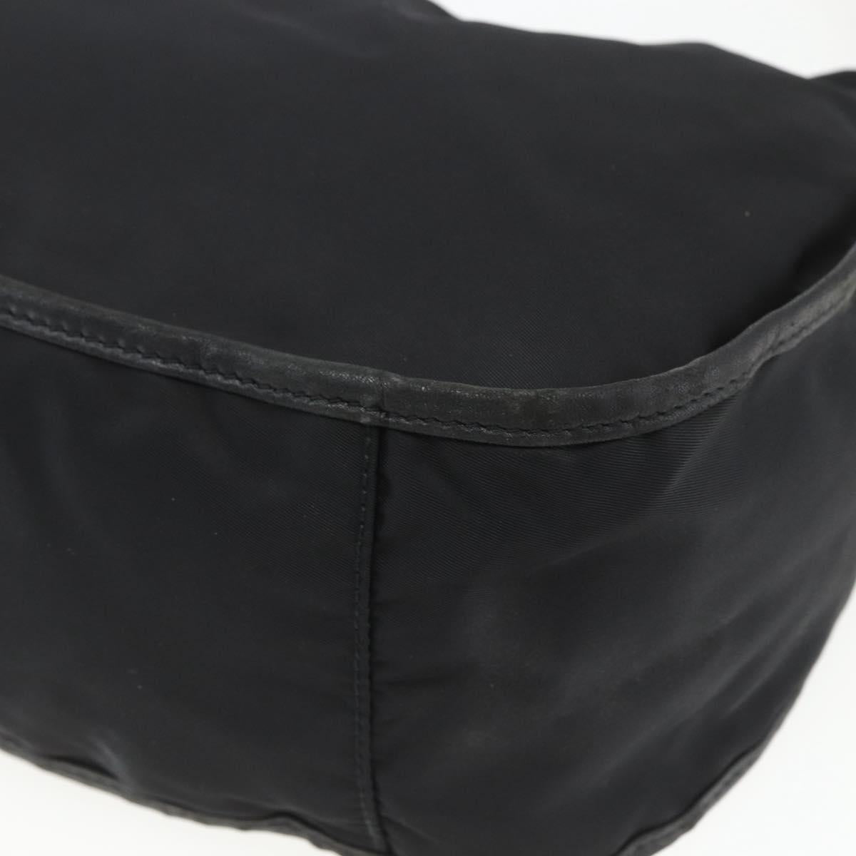 PRADA Accessory Pouch Nylon Black Silver Auth mr1799