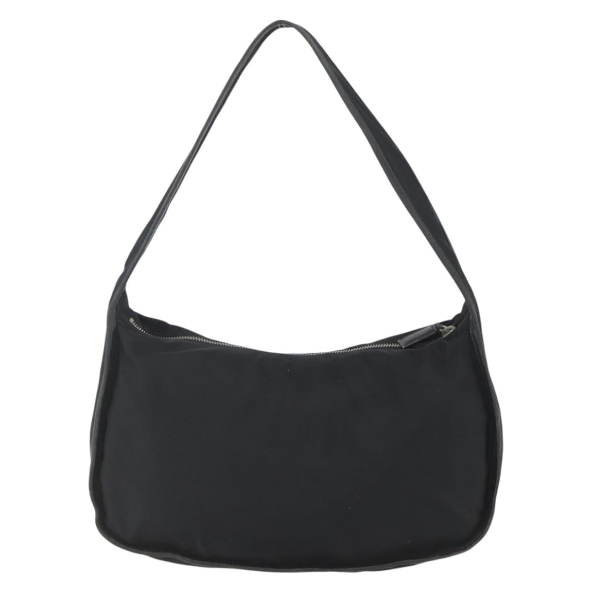 PRADA Accessory Pouch Nylon Black Silver Auth mr1799