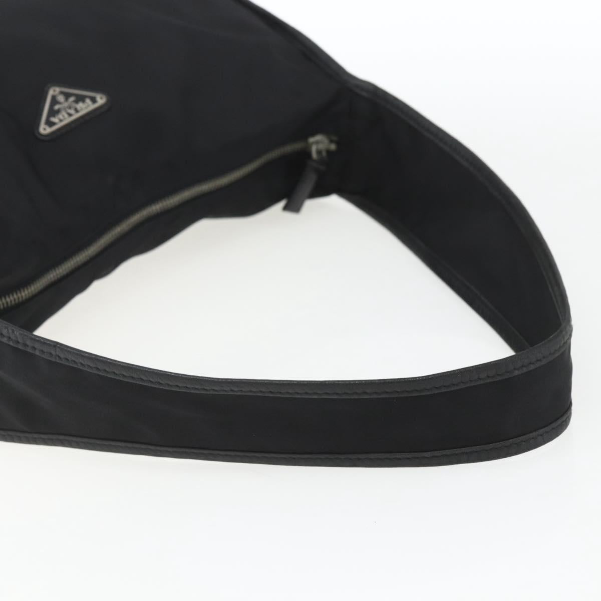 PRADA Accessory Pouch Nylon Black Silver Auth mr1799