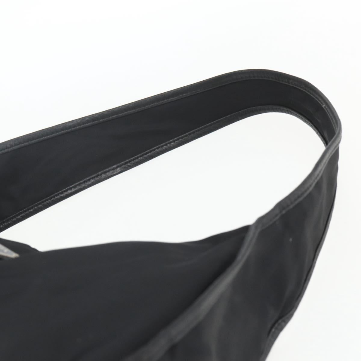 PRADA Accessory Pouch Nylon Black Silver Auth mr1799
