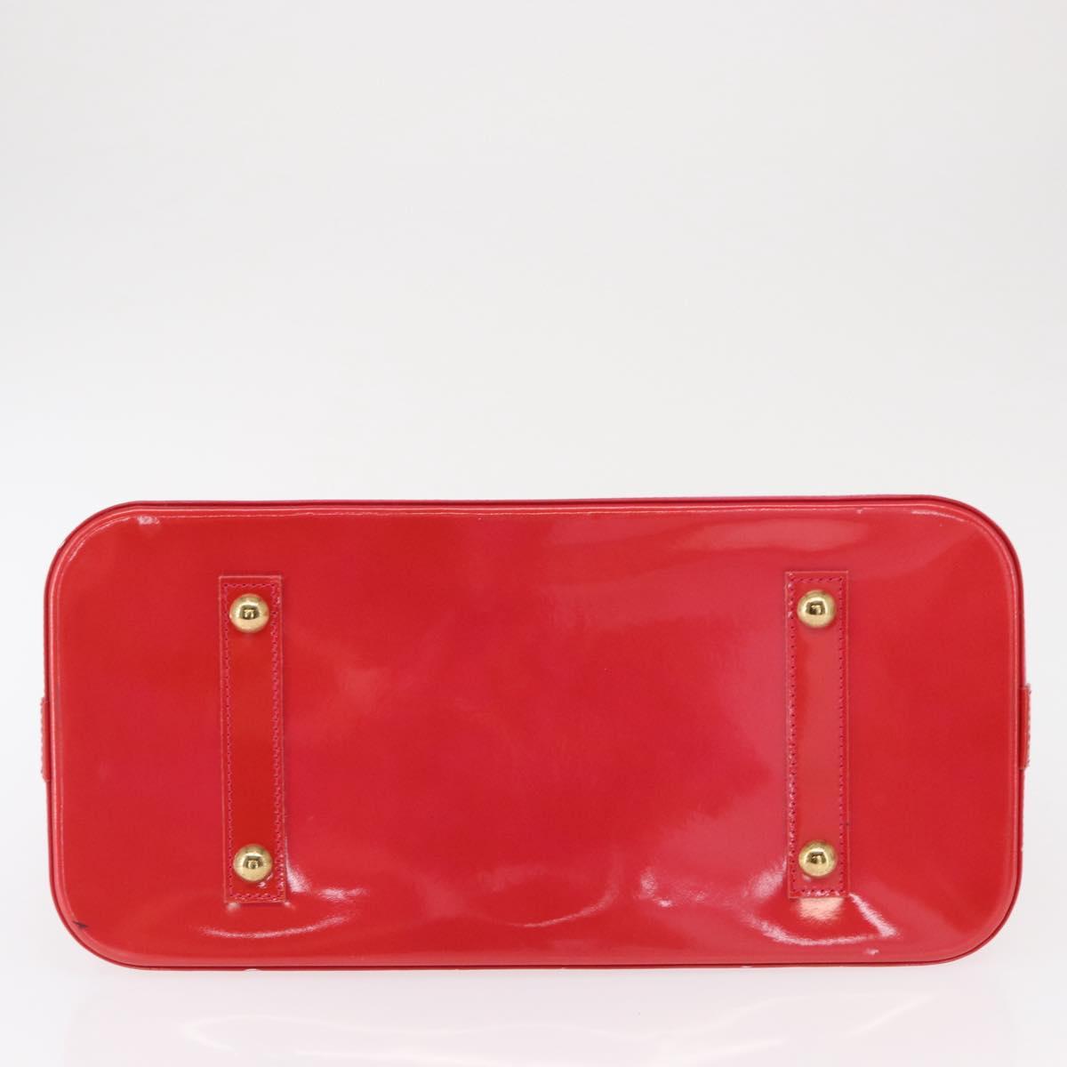 LOUIS VUITTON Monogram Vernis Alma GM Hand Bag Rose Pop M93625 LV Auth mr1803
