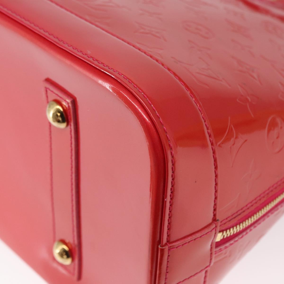 LOUIS VUITTON Monogram Vernis Alma GM Hand Bag Rose Pop M93625 LV Auth mr1803