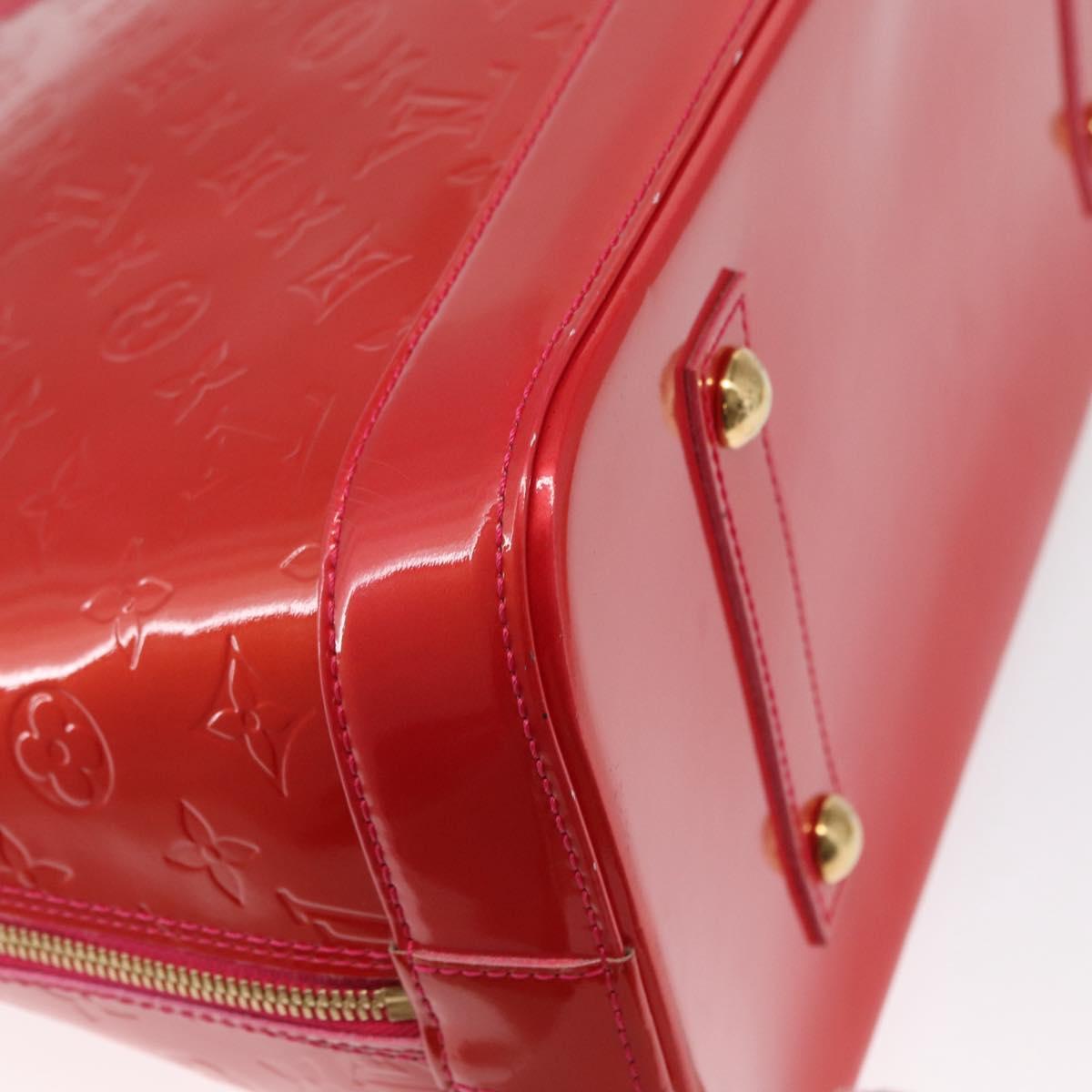 LOUIS VUITTON Monogram Vernis Alma GM Hand Bag Rose Pop M93625 LV Auth mr1803