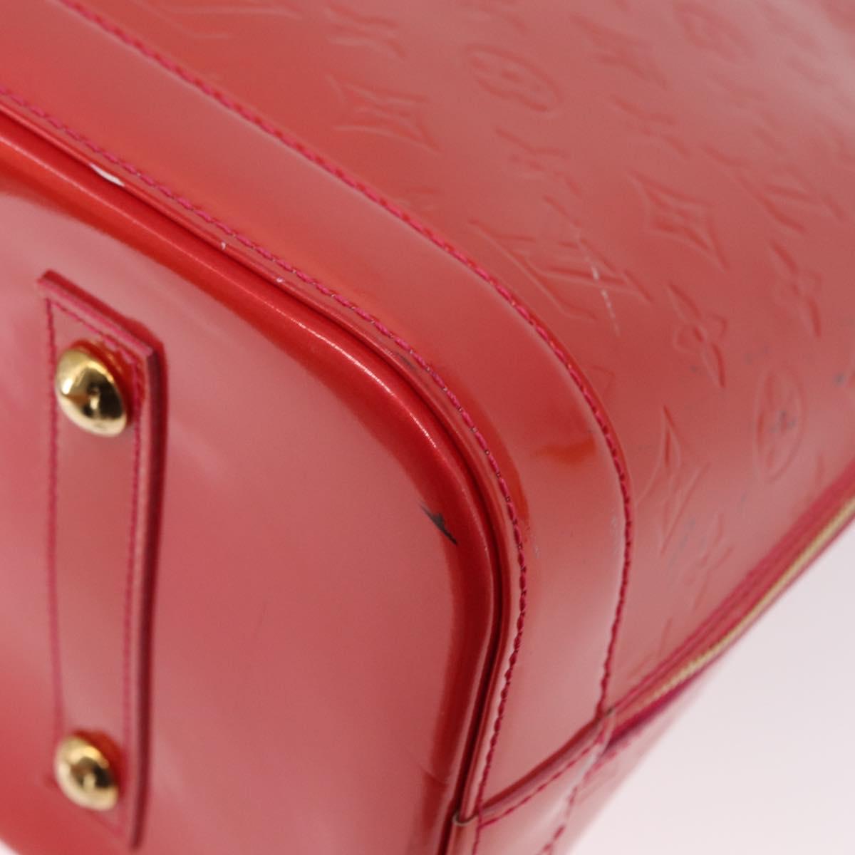 LOUIS VUITTON Monogram Vernis Alma GM Hand Bag Rose Pop M93625 LV Auth mr1803