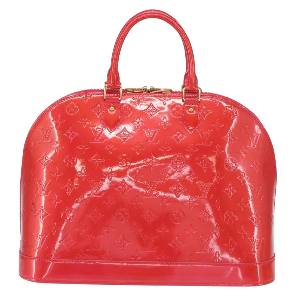 LOUIS VUITTON Monogram Vernis Alma GM Hand Bag Rose Pop M93625 LV Auth mr1803