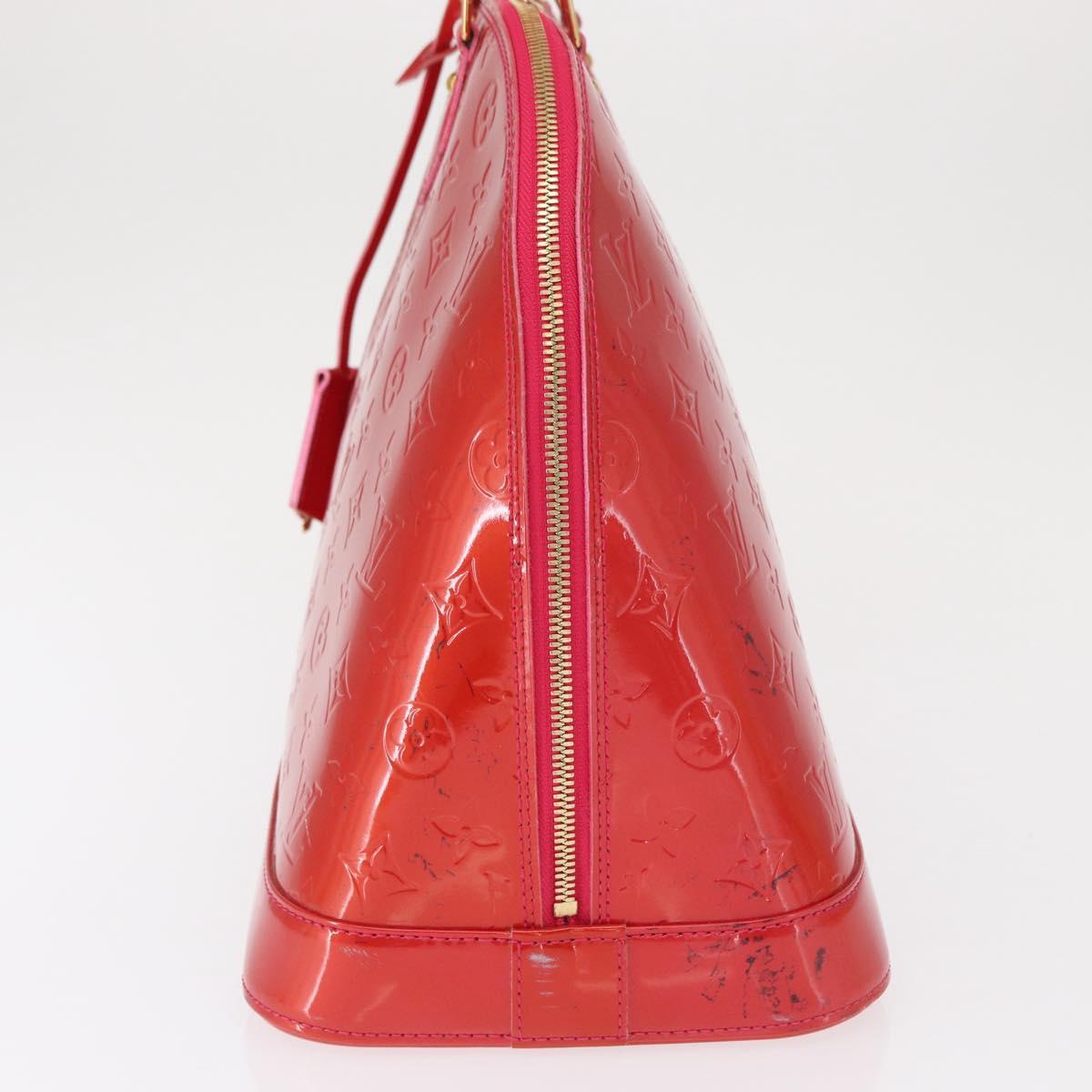 LOUIS VUITTON Monogram Vernis Alma GM Hand Bag Rose Pop M93625 LV Auth mr1803