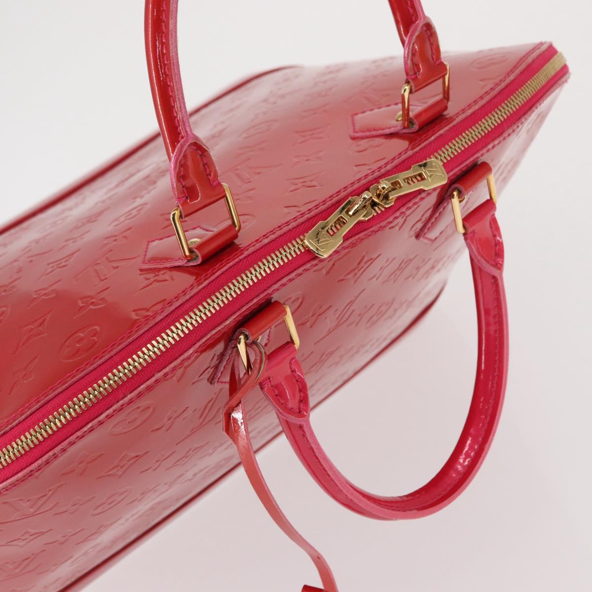 LOUIS VUITTON Monogram Vernis Alma GM Hand Bag Rose Pop M93625 LV Auth mr1803